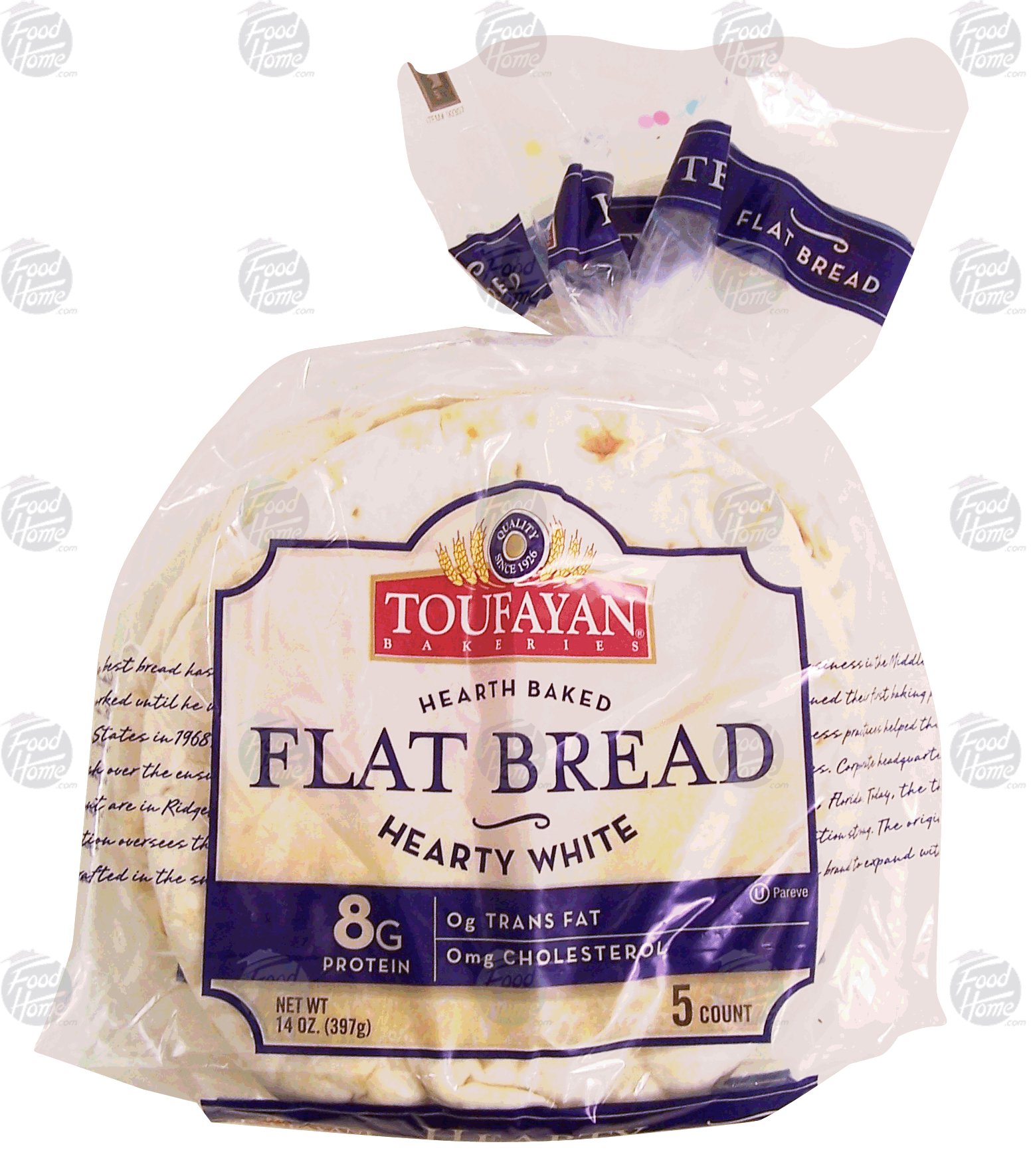 Toufayan Bakeries  hearty white flatbread, 5-count Full-Size Picture